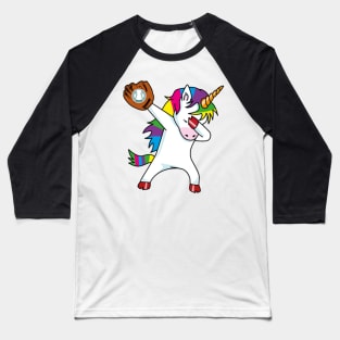 Dabbing Unicorn - Funny Softball Baseball Design Baseball T-Shirt